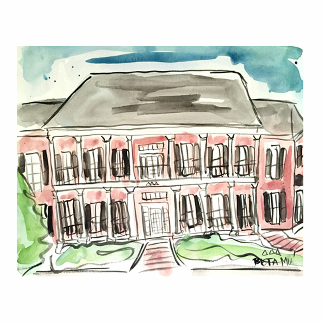 Watercolor Sorority House Prints