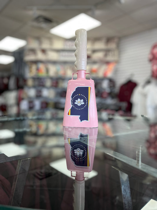 Boxed: Medium Pink BullyBell with Mississippi Silhouette Flag Decal