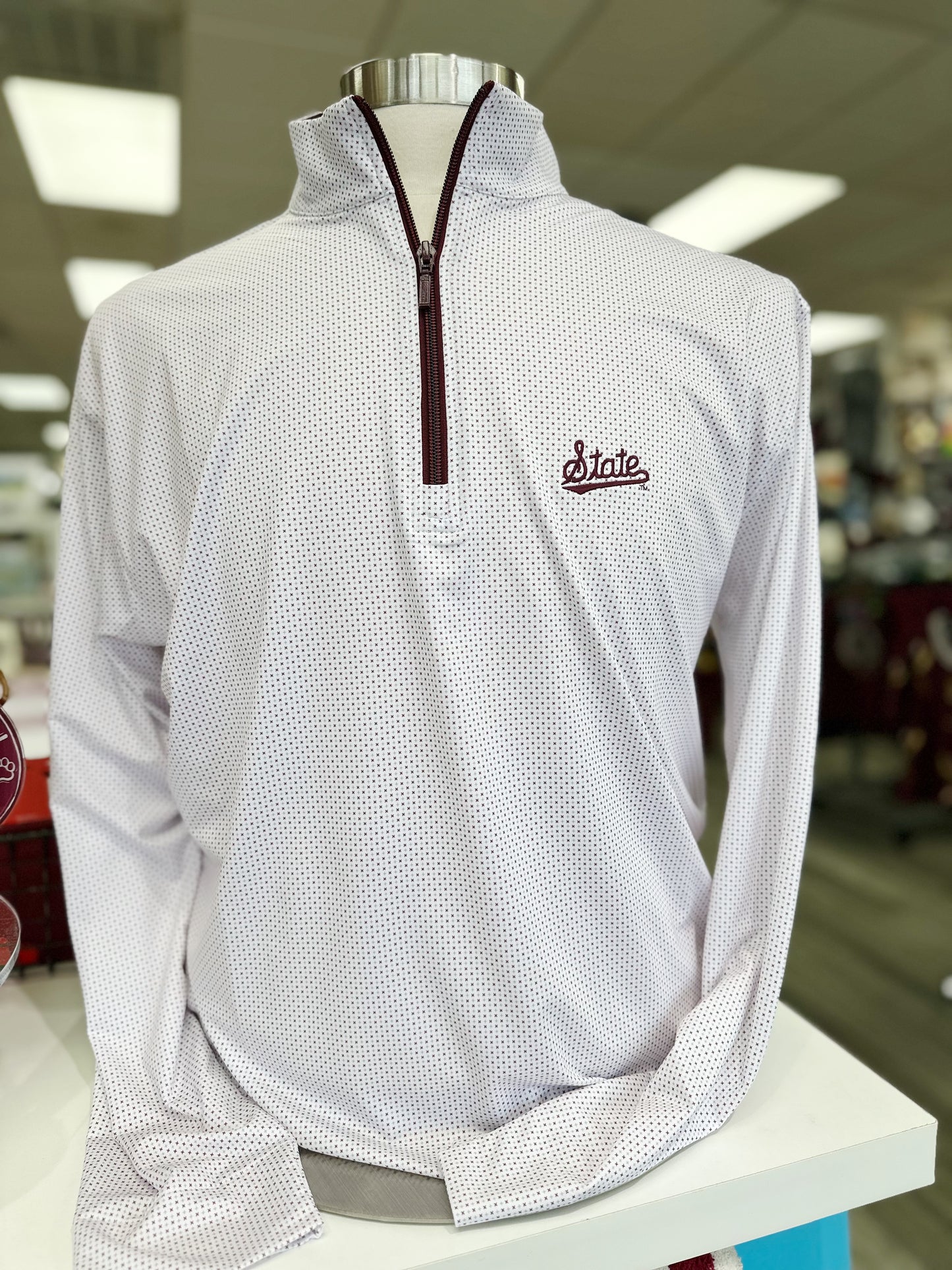 White Checkers Quarter Zip