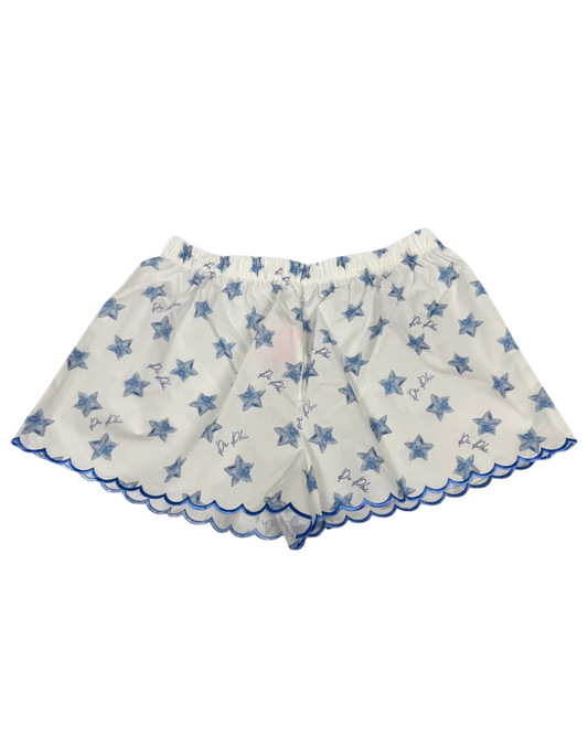Pi Phi Cotton Scalloped Shorts