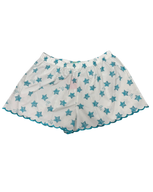 Zeta Cotton Scalloped Shorts