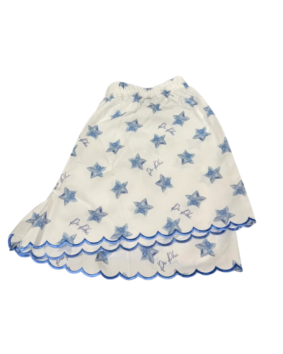 Pi Phi Cotton Scalloped Shorts