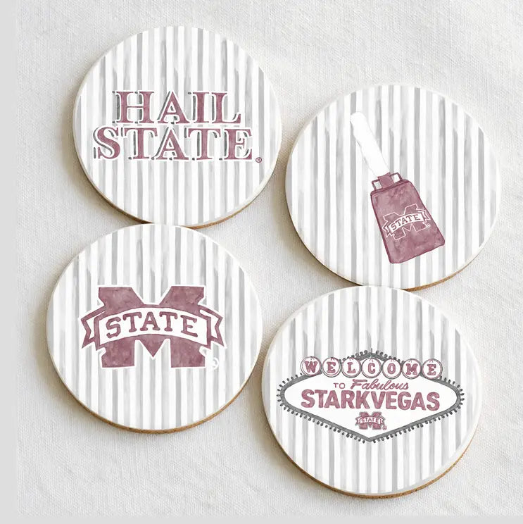 Ceramic MSU Striped Coasters