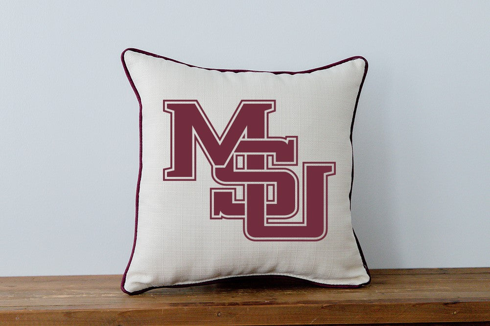 MSU Interlocking Logo Pillow University Screenprint Inc Msu interlocking logo pillow university screenprint inc