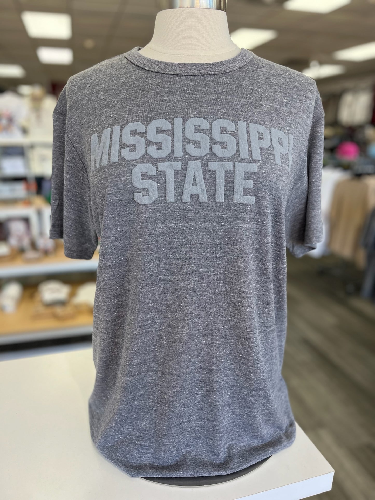 MSU Grey Monochrome Heather Varsity Tee
