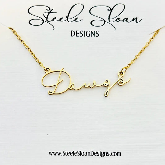 Dawgs Gold Script Necklace