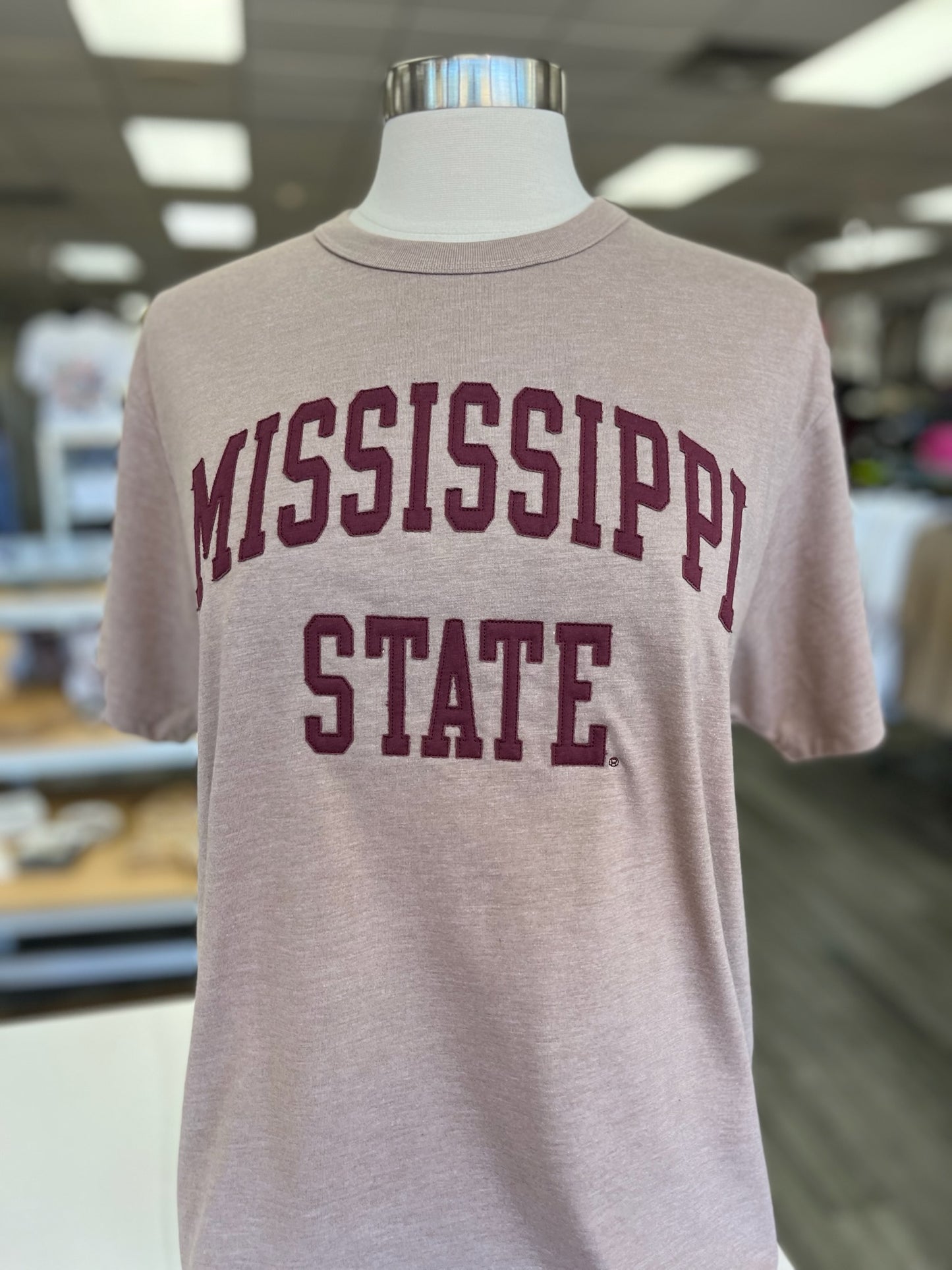 MSU Taupe Heather Varsity Tee