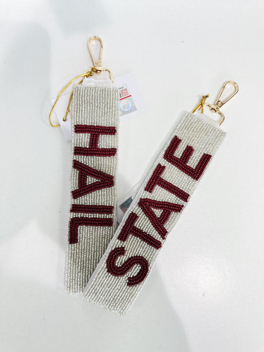 Beaded Hail State Wristlet