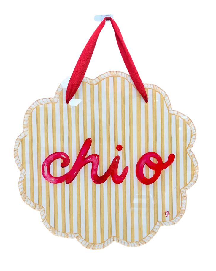 Scalloped Sorority Acrylic Doorhanger