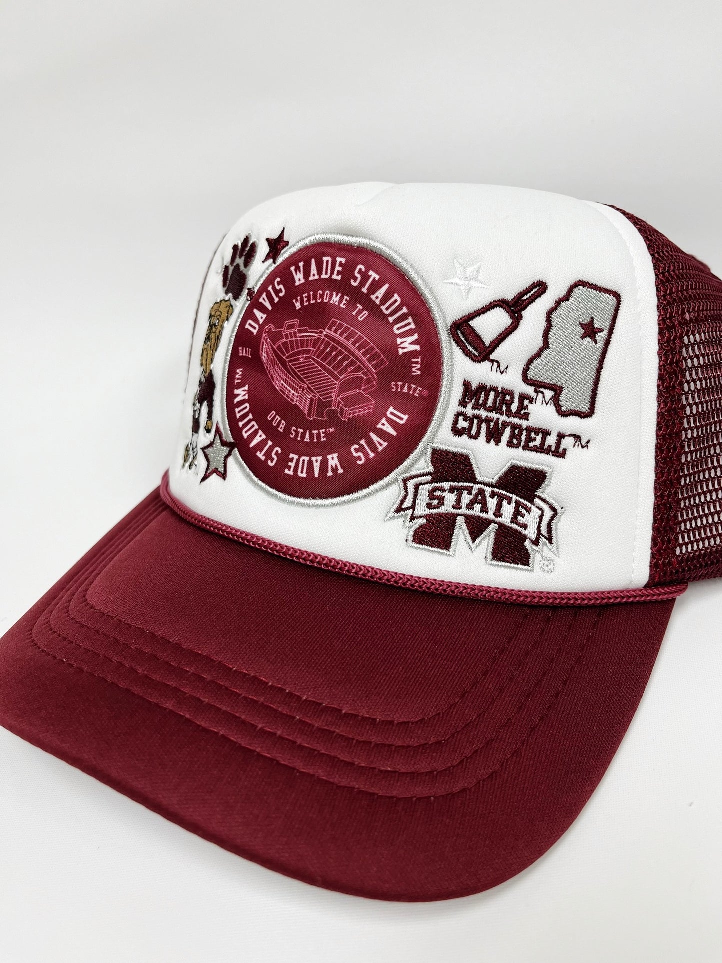 MSU Collage Patch Womens Trucker Hat