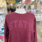 State Maroon Monochrome Reverse Fleece Sweatshirt