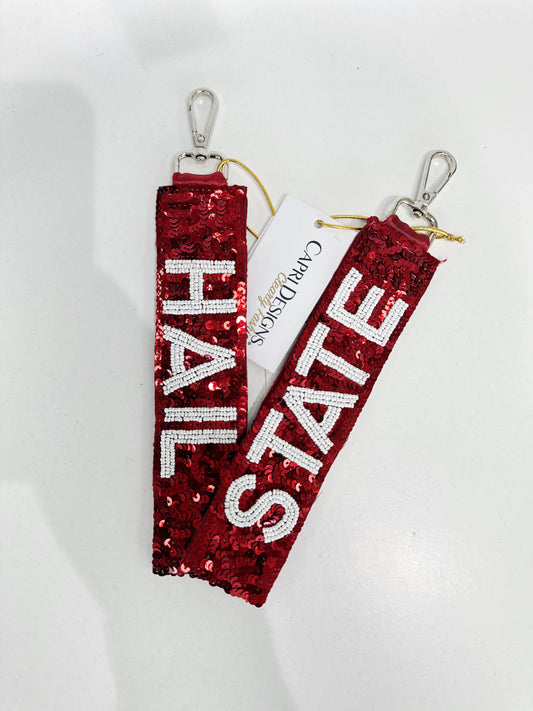 Beaded Hail State Wristlet