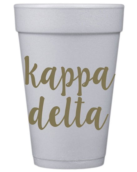 Gold Print Sorority Styrofoam Cups