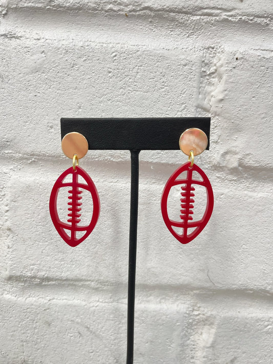 Football Acrylic Drop Earrings