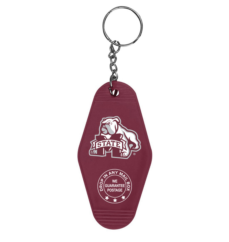 Example Keychain University MSU Motel Keychain – University Screenprint Inc