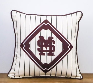 M over S Baseball Diamond Pillow