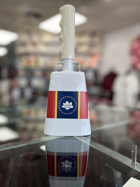 Boxed: Medium White BullyBell with Mississippi Flag Decal