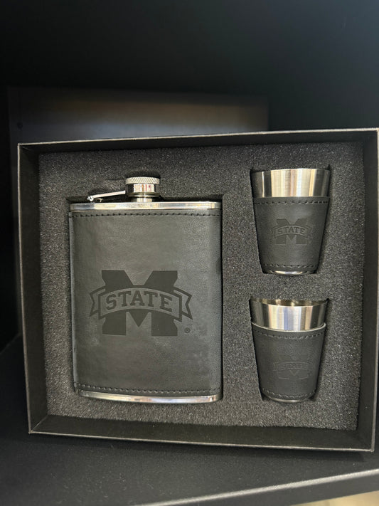 MSU Flask + Shot Glass Set