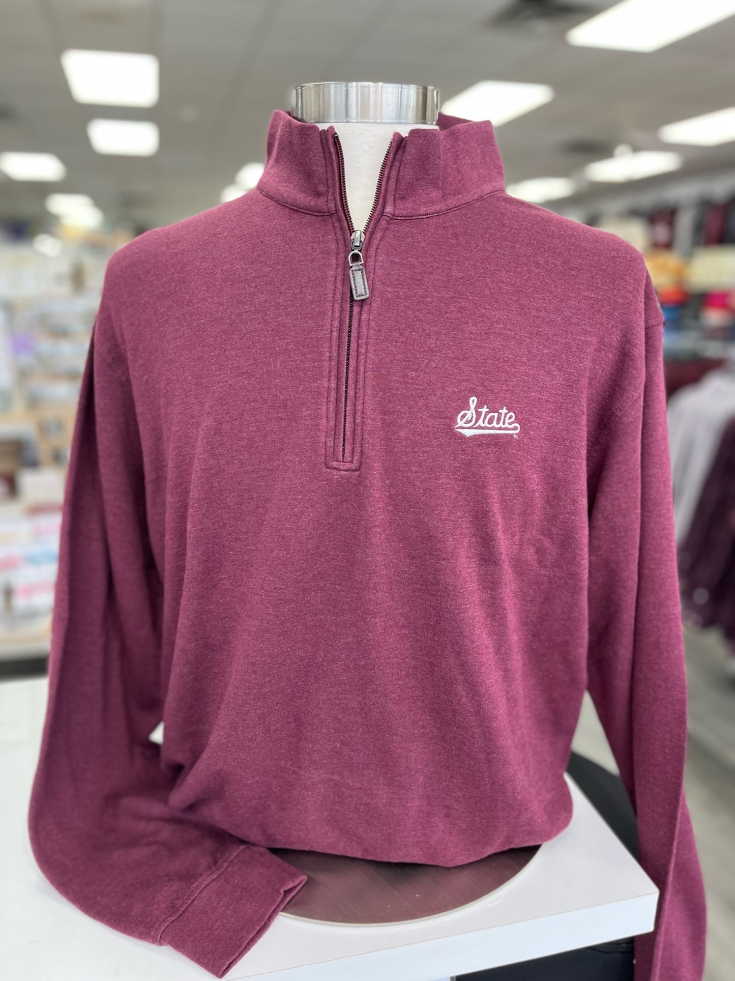 State Script Maroon Pullover