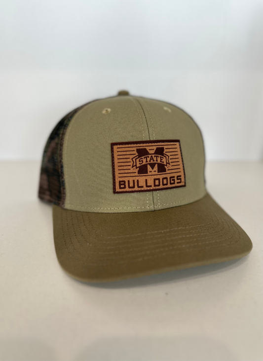 Camo M Banner Leather Patch Hat