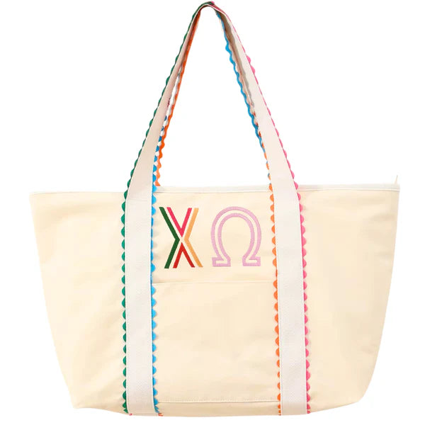 Multicolor Embroidered Sorority Tote
