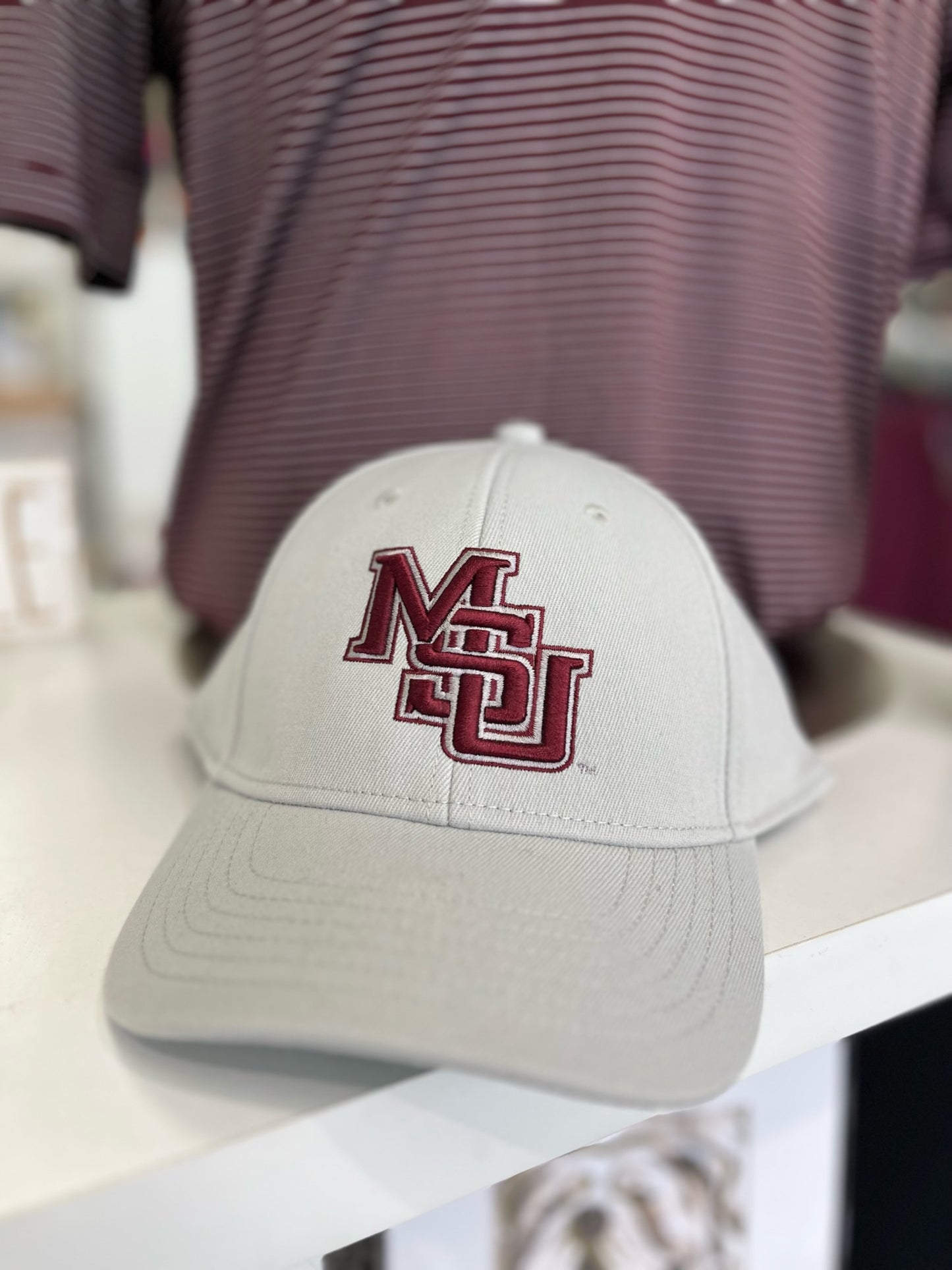 Grey Interlocking MSU Hat