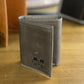 Grey Leather M Banner Debossed Wallets