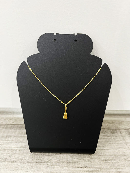 Gold Plated Cowbell Necklace