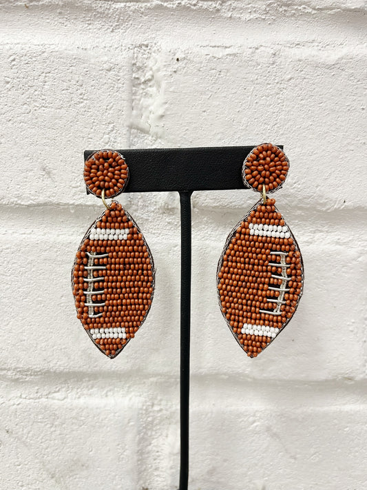 Football Beaded Earrings