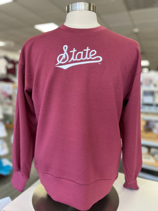 State Script Embroidered Sweatshirt