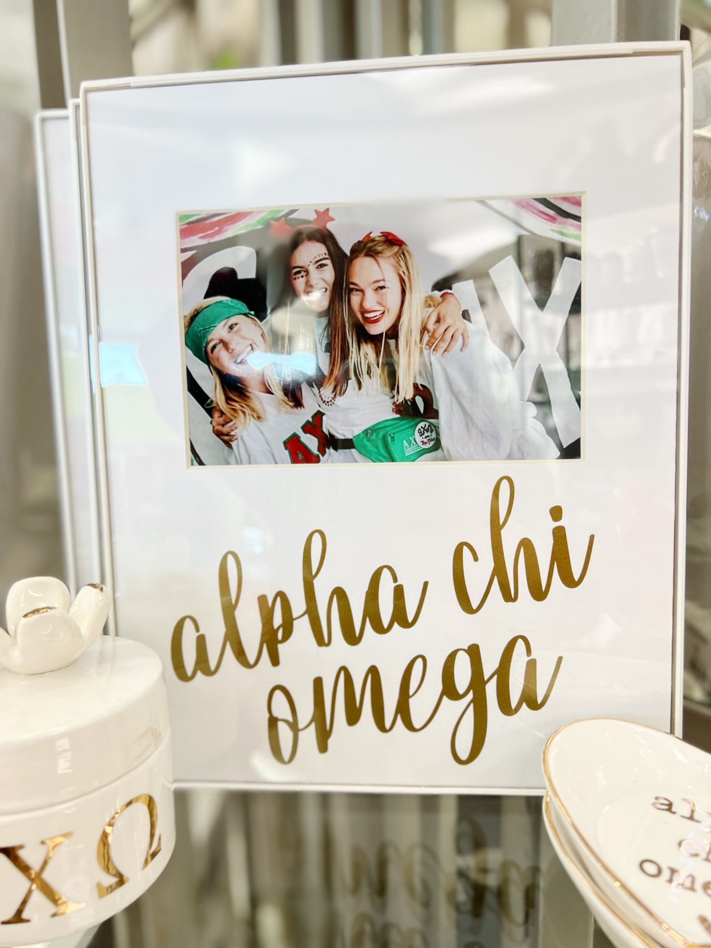 Sorority White & Gold Picture Frames
