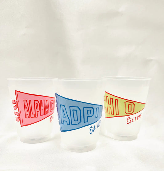 Sorority Pennant Frosted Cup