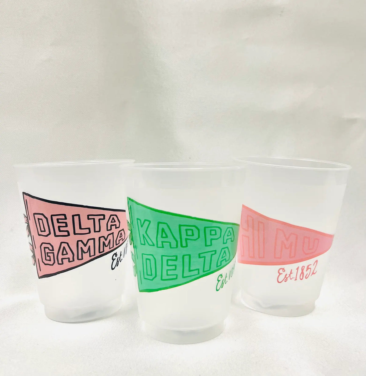 Sorority Pennant Frosted Cup
