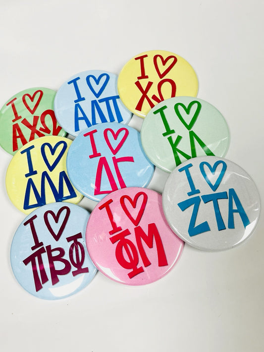 Sorority I Heart Button