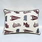 MSU Mini Pennant Flags Pattern Pillow