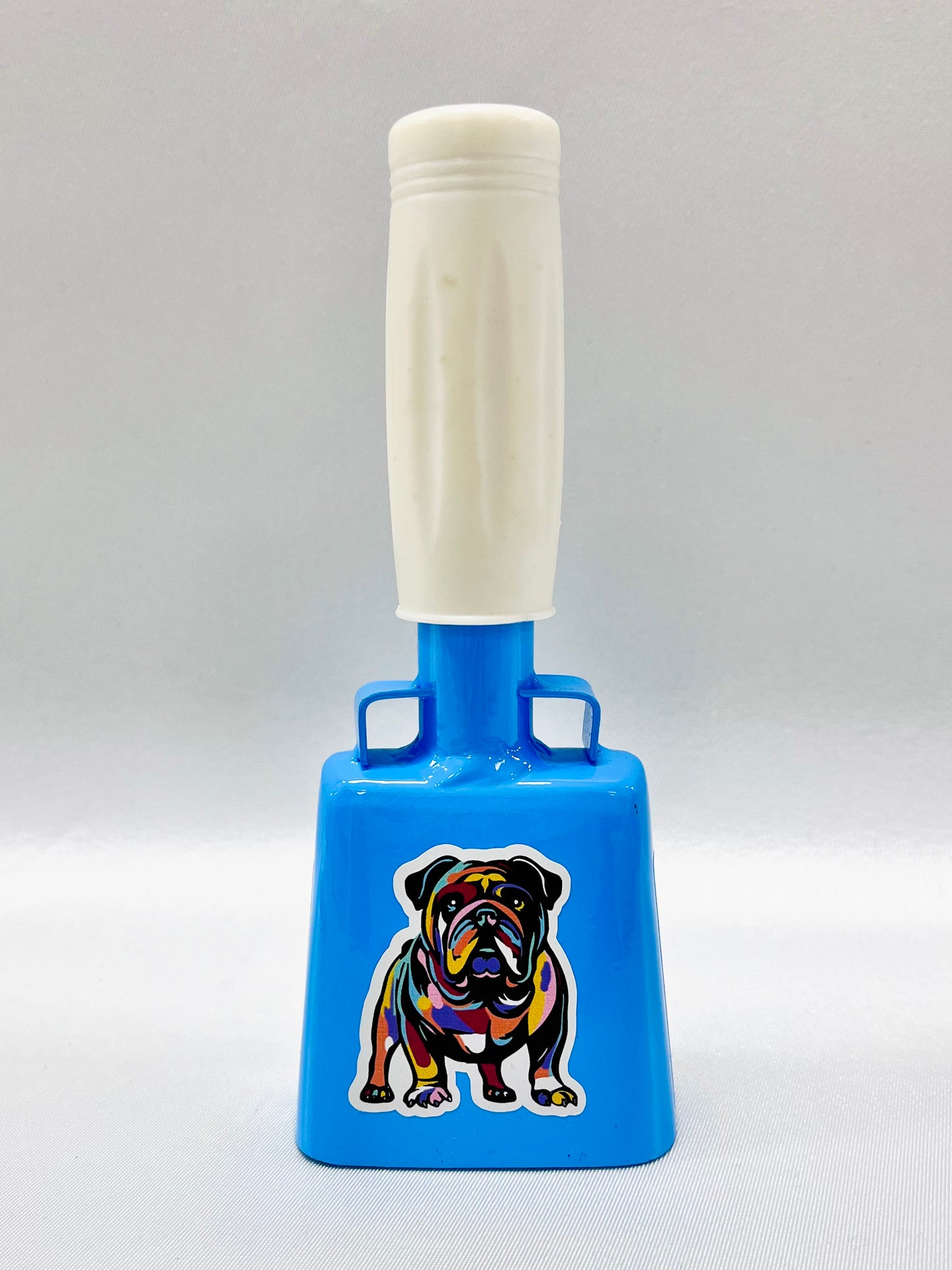 Small Blue Bully Bell with Multicolor Bully Decal
