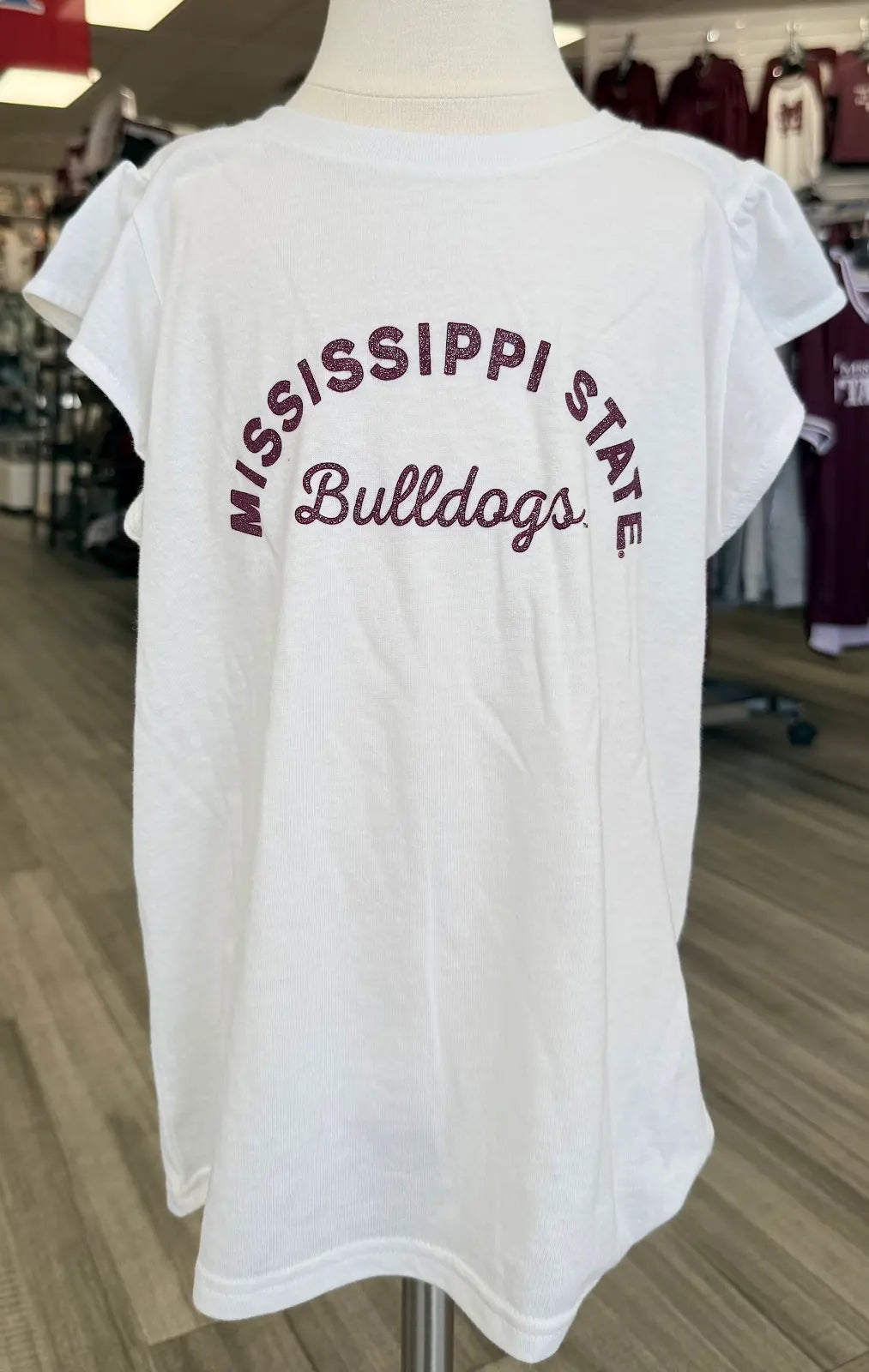 Youth Sparkly Mississippi State Arched Tee