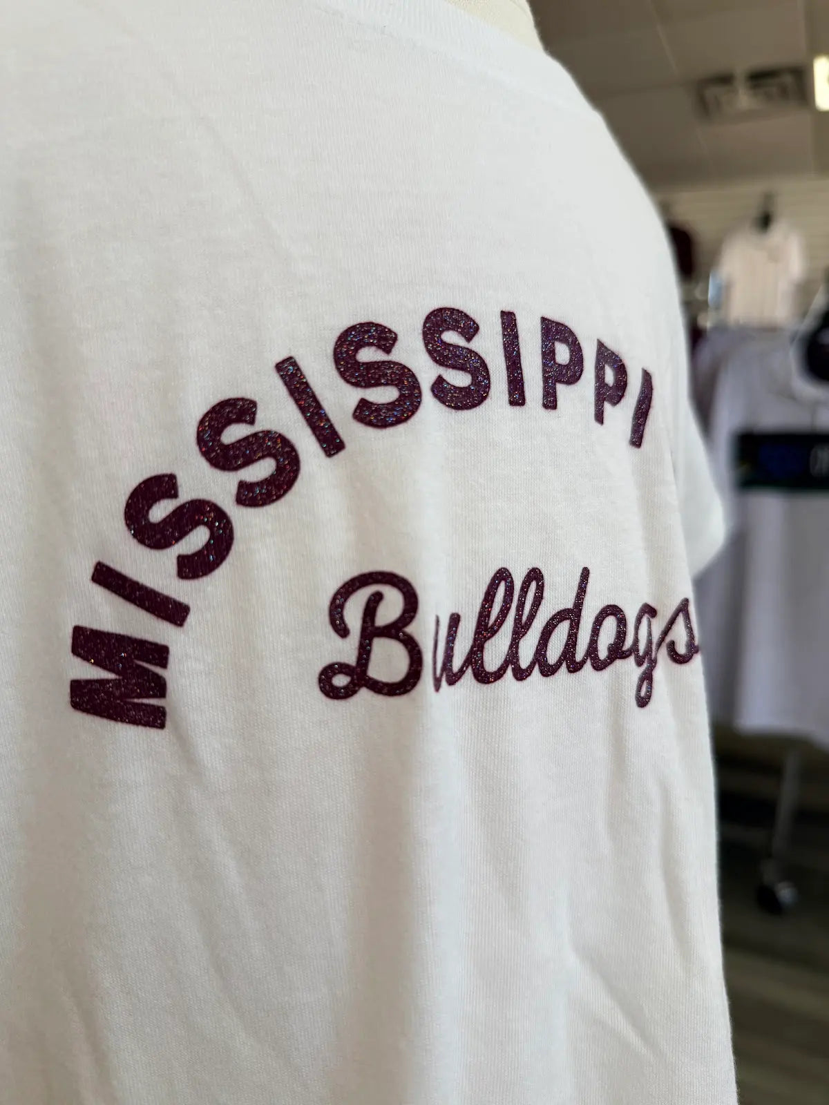 Youth Sparkly Mississippi State Arched Tee