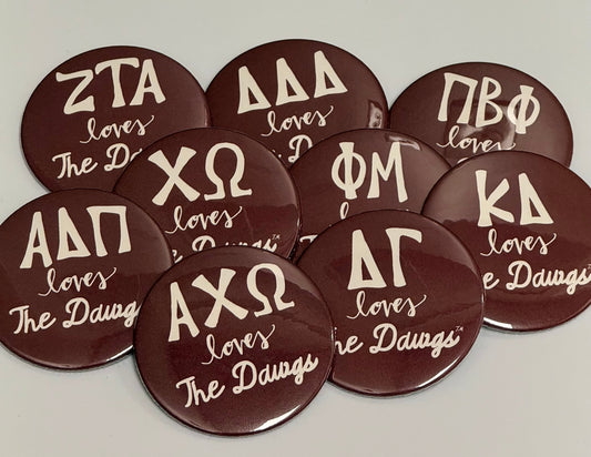 Sorority Loves the Dawgs Button