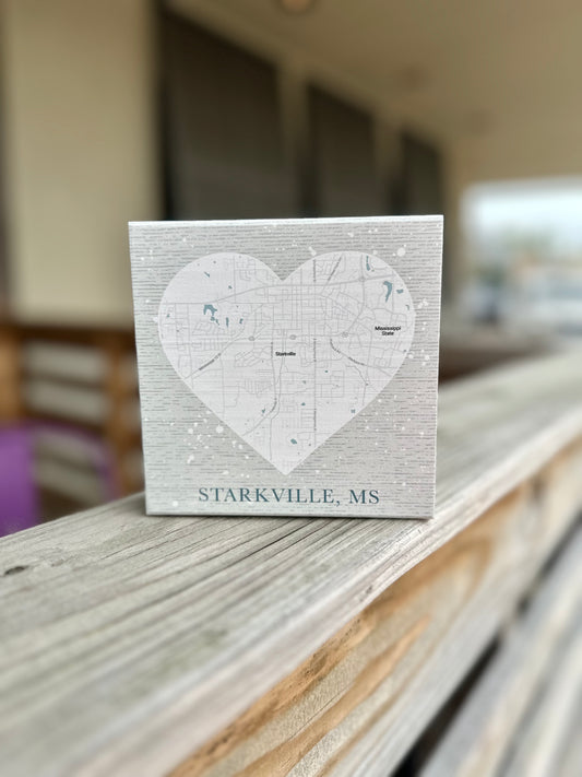 Starkville Map Heart Block