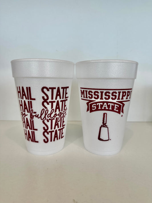 Hail State Stacked Styrofoam Cups