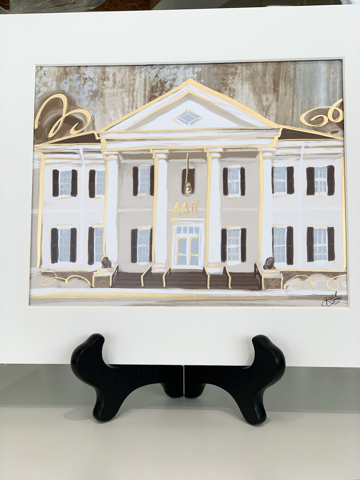 Large Gold Foil Sorority House Prints