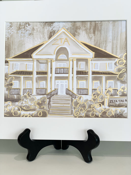 Gold Foil Sorority House Prints