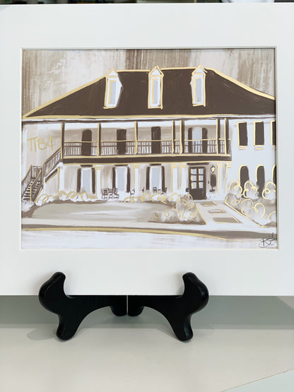 Large Gold Foil Sorority House Prints