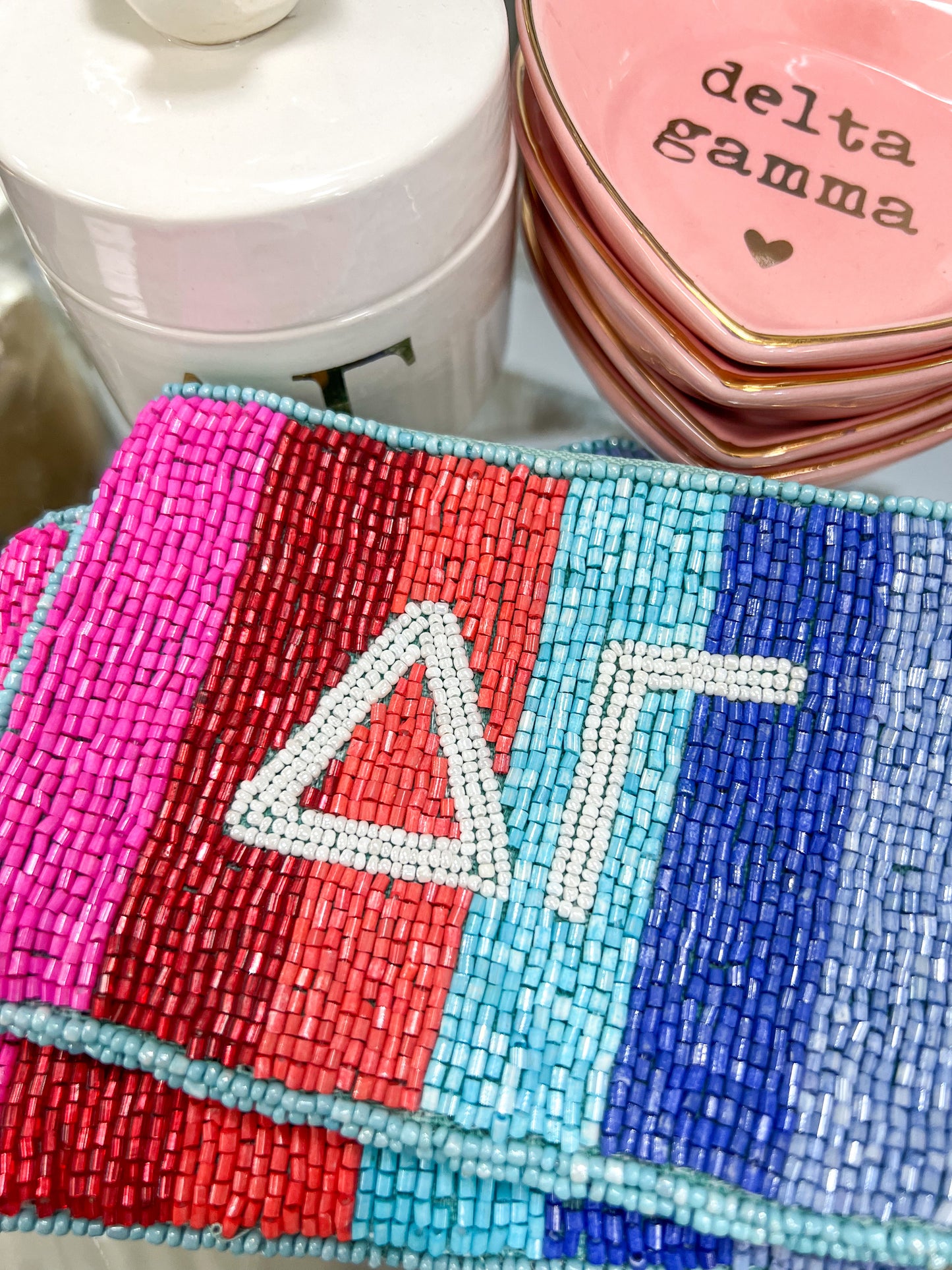 Multicolor Sorority Beaded Pouches