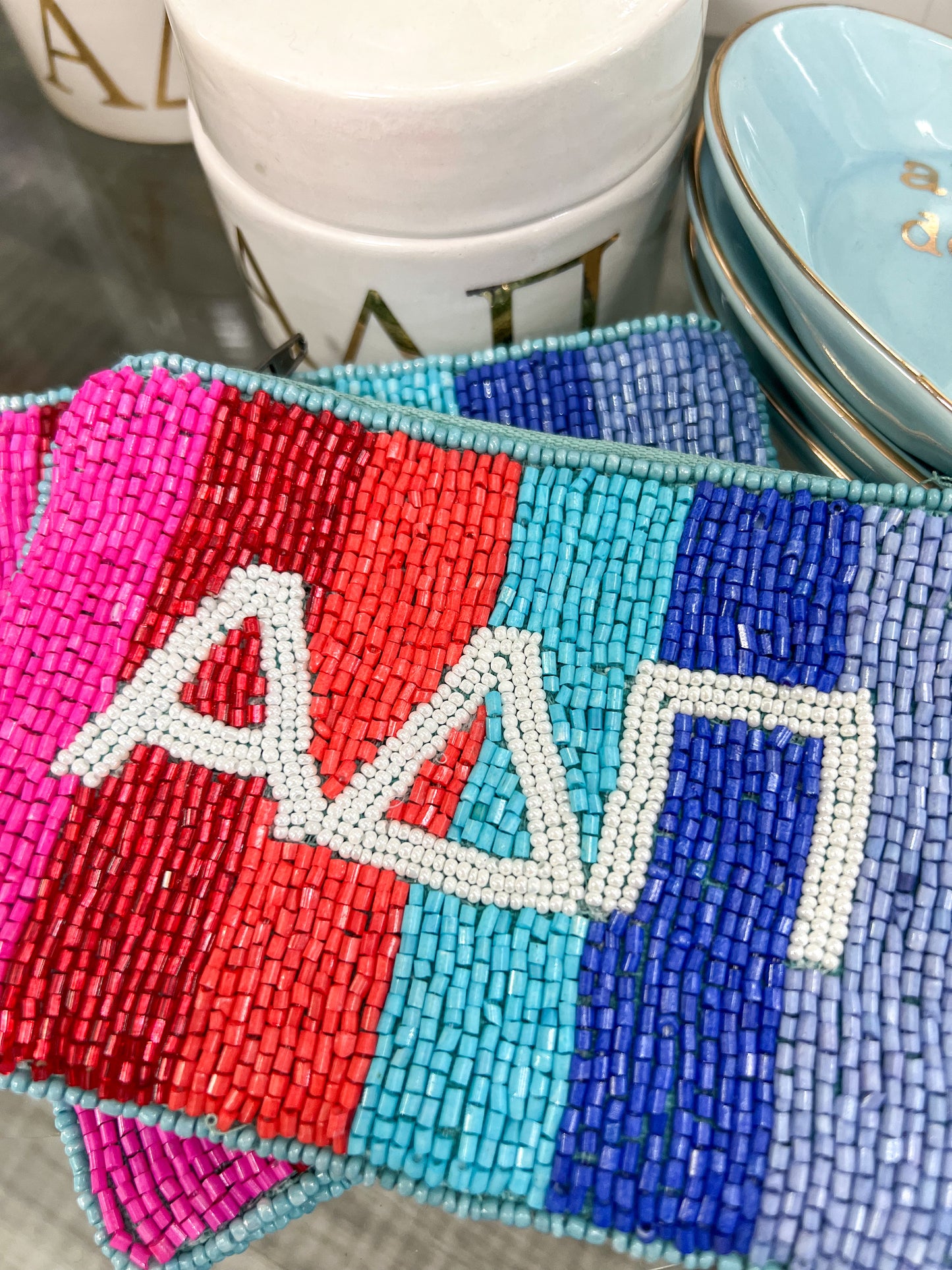 Multicolor Sorority Beaded Pouches