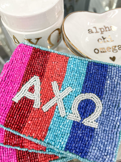 Multicolor Sorority Beaded Pouches