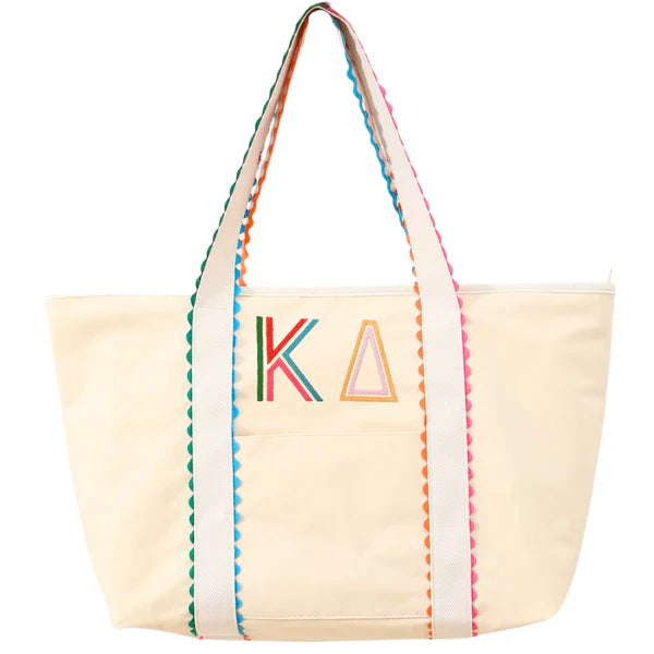 Multicolor Embroidered Sorority Tote