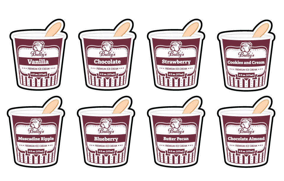 Bully's Premium Ice Cream Stickers