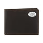 Light Brown Wallet with Silver M Banner Conch Emblem